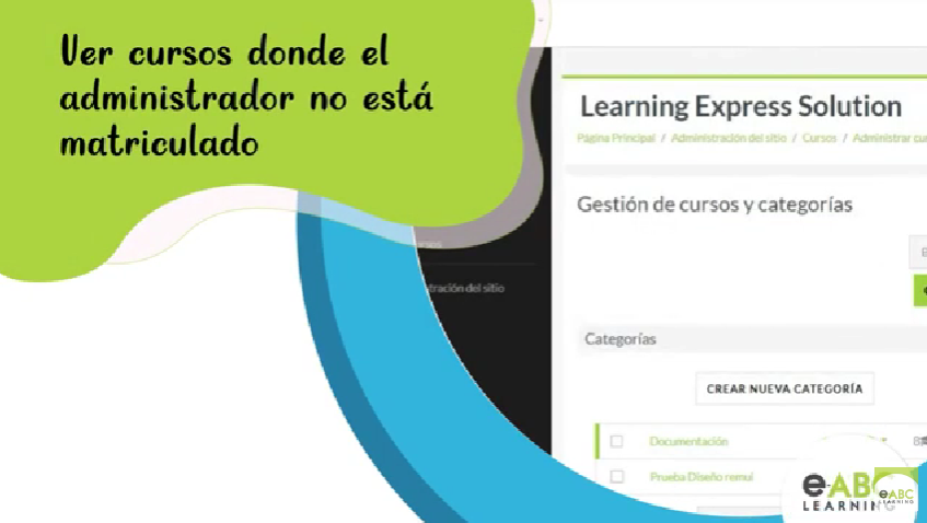 Ver cursos donde el administrador no está matriculado